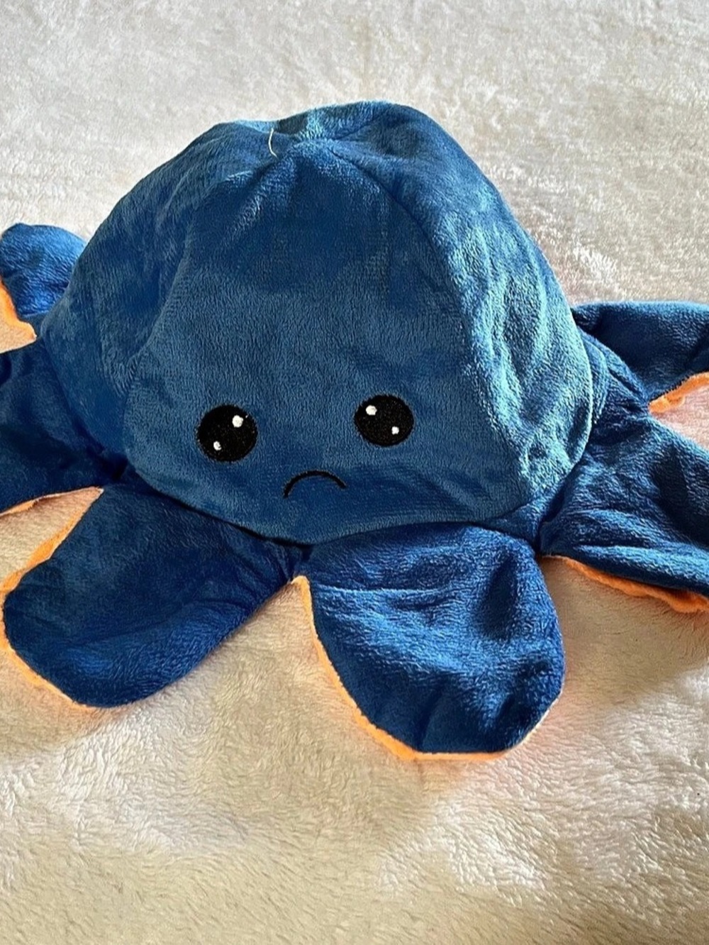 Goffa Reversible Octopus Plush Hat Blue & Orange NWT